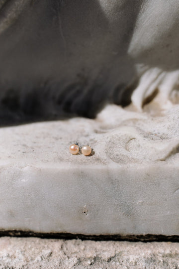 Pink Freshwater Pearl Stud Earrings - Ionian I.D